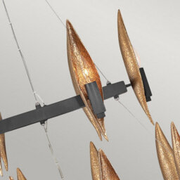 Luminosa Lighting Luminosa Hinkley Willow Cylindrical Pendant Ceiling Light Carbon Black With Deluxe Gold - thumbnail 3