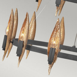 Luminosa Lighting Luminosa Hinkley Willow Cylindrical Pendant Ceiling Light Carbon Black With Deluxe Gold - thumbnail 4