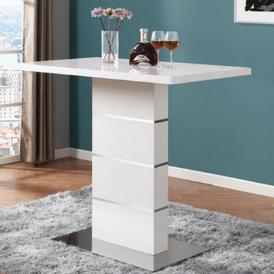 Furniture in Fashion Parini High Gloss Bar Table Rectangular In White - image 1