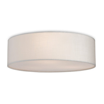 Luminosa Lighting Luminosa Camden Cylindrical Flush Ceiling Fitting Cream Linen 3Xe27