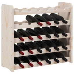 Vidaxl Wine Rack 67.5X25X60 Cm Solid Wood Pine - thumbnail 4