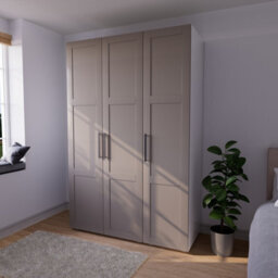 Atomia Contemporary Matt Pebble Tall Triple Wardrobe (H)2247mm (W)1000mm (D)580mm - thumbnail 1