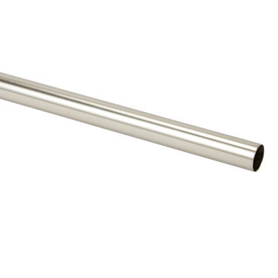 GoodHome Athens Satin Grey Nickel Effect Curtain Pole, (L)2M (Dia)28mm - image 1