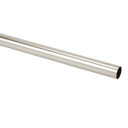 GoodHome Athens Satin Grey Nickel Effect Curtain Pole, (L)2M (Dia)28mm - thumbnail 1