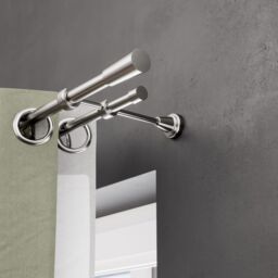 GoodHome Athens Satin Grey Nickel Effect Curtain Pole, (L)2M (Dia)28mm - thumbnail 4