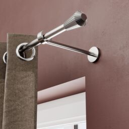 GoodHome Athens Satin Grey Nickel Effect Curtain Pole, (L)2M (Dia)28mm - thumbnail 5