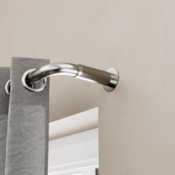 GoodHome Athens Satin Grey Nickel Effect Curtain Pole, (L)2M (Dia)28mm - thumbnail 3