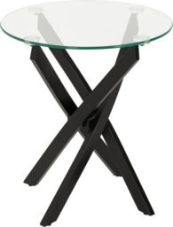 Seconique Sheldon Lamp End Round Table Clear Glass Top With Stylish Black Wavy Legs - thumbnail 6