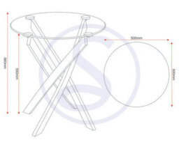 Seconique Sheldon Lamp End Round Table Clear Glass Top With Stylish Black Wavy Legs - thumbnail 3