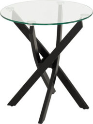 Seconique Sheldon Lamp End Round Table Clear Glass Top With Stylish Black Wavy Legs - thumbnail 5