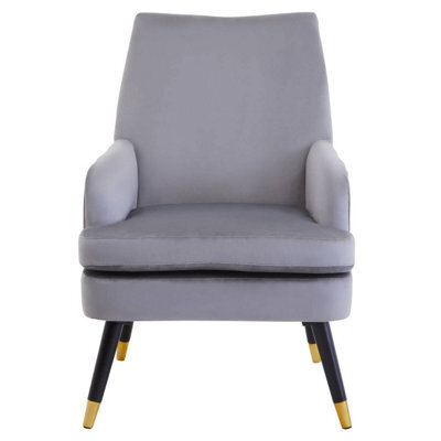 Orsina Interiors By Grey Velvet Armchair, Built To Last Lounge Chair, Easy To Maintain Velvet Chair, Reliable Armchair - image 1