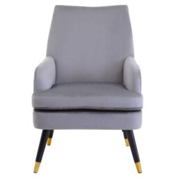 Orsina Interiors By Grey Velvet Armchair, Built To Last Lounge Chair, Easy To Maintain Velvet Chair, Reliable Armchair