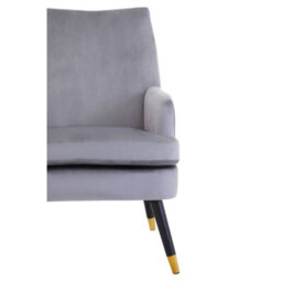 Orsina Interiors By Grey Velvet Armchair, Built To Last Lounge Chair, Easy To Maintain Velvet Chair, Reliable Armchair - thumbnail 4