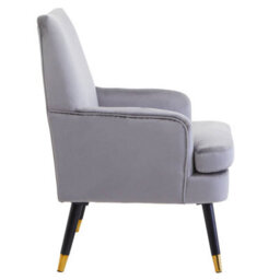 Orsina Interiors By Grey Velvet Armchair, Built To Last Lounge Chair, Easy To Maintain Velvet Chair, Reliable Armchair - thumbnail 3