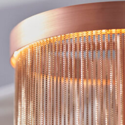 Luminosa Lighting Luminosa Zelma Led Table Lamp Light Fine Copper Chain Waterfall Effect Brushed Copper, With Inline Switch - thumbnail 6
