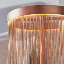 Luminosa Lighting Luminosa Zelma Led Table Lamp Light Fine Copper Chain Waterfall Effect Brushed Copper, With Inline Switch - thumbnail 7