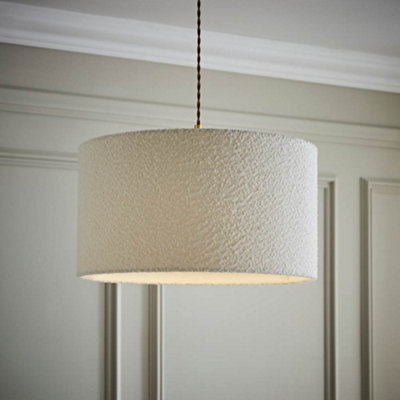 Valuelights Reni Cream Boucle Drum Ceiling Lamp Shade (D)45Cm - image 1