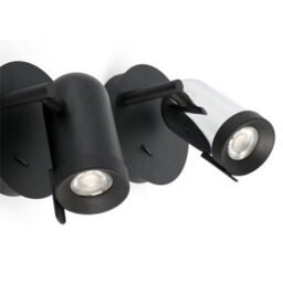 Luminosa Lighting Luminosa Orleans 1 Light Indoor Adjustable Wall Spotlight Chrome, Black, Gu10 - thumbnail 2