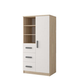 Arte Modern Oak Sonoma And White Sideboard H1600mm W800mm D400mm - Grey Handles For Contemporary Spaces