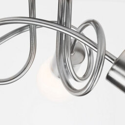 Valuelights Modern 3 Way Brushed Chrome Flush Curved Swirl Arm Ceiling Light With Frosted Opal Glass Shades - thumbnail 3