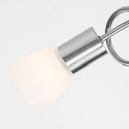 Valuelights Modern 3 Way Brushed Chrome Flush Curved Swirl Arm Ceiling Light With Frosted Opal Glass Shades - thumbnail 6