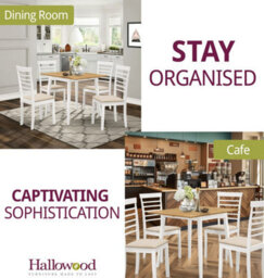 Hallowood Furniture Ledbury Drop Leaf Rectangular Table With 4 Chairs In White Painted And Oak Finish - thumbnail 6