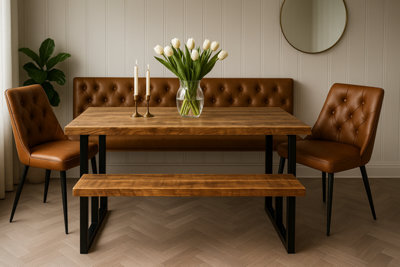 TRL Handmade Furniture Industrial Canadian Timber Dining Table - Walnut - image 1