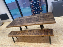 TRL Handmade Furniture Industrial Canadian Timber Dining Table - Walnut - thumbnail 2