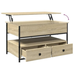 Berkfield Coffee Table Sonoma Oak 85X50X50 Cm Engineered Wood And Metal - thumbnail 8