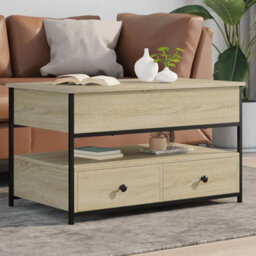 Berkfield Coffee Table Sonoma Oak 85X50X50 Cm Engineered Wood And Metal - thumbnail 1