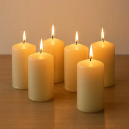 Pack Of 8 Unscented Ivory Pillar Candles 10X5 Cm