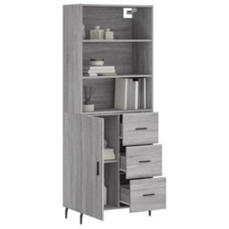 Berkfield Highboard Grey Sonoma 69.5X34X180 Cm Engineered Wood - thumbnail 3
