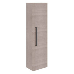 Plum&clay Emery Wall Hung Textured Grey Tall Bathroom Cabinet With Black Bar Handle (H)120Cm (W)35Cm - thumbnail 1
