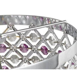 Happy Homewares Sparkly Ceiling Pendant Shade With Clear And Purple Beads - thumbnail 2