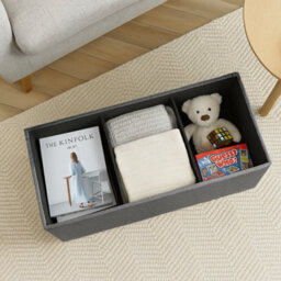 Harbour Housewares Storage Ottoman - 111 X 37 X 39Cm - Grey Linen Large Foldable Bedroom Chest Box Blanket Bench Seat With Lid - thumbnail 8
