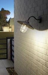 Stylish Ip44 Outdoor Wall Light With Black Cage Fisherman Shade For Porch And Garden - thumbnail 3