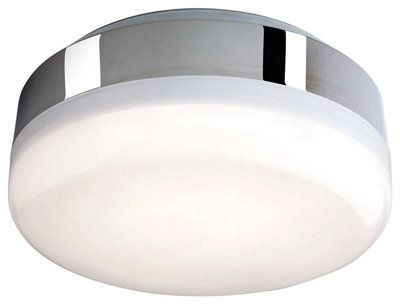 Luminosa Lighting Luminosa Mini Led Bathroom Ceiling Flush Light Chrome, White Polycarbonate Diffuser Ip44