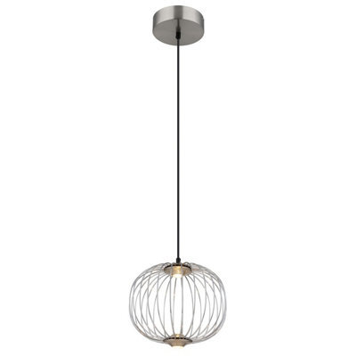 Luminosa Lighting Luminosa Galway 30Cm Wire Frame Pendant Ceiling Light Nickel Matt Led 3000K - image 1