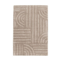 Melrose Voyage Shaggy Natural Lines Patterned Indoor Medium Area Rug 120/170Cm - thumbnail 4