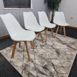 Kosy Koala Dining Chairs Set Of 4 White Kitchen Tulip Chairs Wooden Legs Padded Seats - thumbnail 2