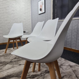 Kosy Koala Dining Chairs Set Of 4 White Kitchen Tulip Chairs Wooden Legs Padded Seats - thumbnail 4