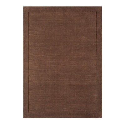 Handmade Rug, Wool Rug For Bedroom, & Living Room, Easy To Clean Plain Rug, 9mm Thick Chocolate Wool Rug-120Cm X 170Cm - image 1