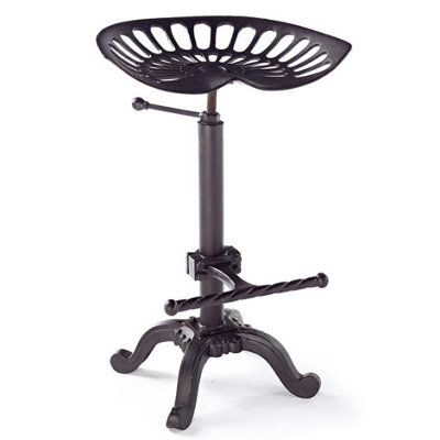 Elm Home And Garden Tractor Seat Metal Adjustable Bar Stool L 36 X W 36 X H 65-76 Cm