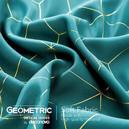 Deconovo Eyelet Curtains, Gold Diamond Printed Blackout Curtains For Kitchen, 52 X 45 Inch(Width X Length), Turquoise, One Pair - thumbnail 4