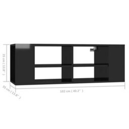 Vidaxl Wall-Mounted Tv Cabinet High Gloss Black 102X35X35 Cm Engineered Wood - thumbnail 9