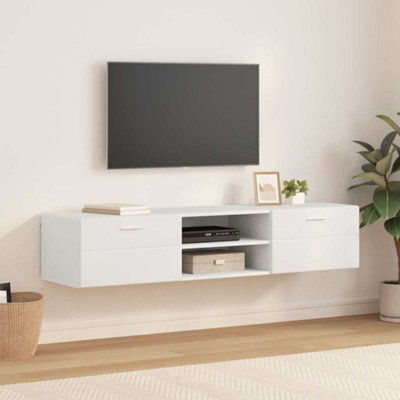 Walplus Tv Cabinet With Drawer White 150 X 39 X 30 Cm Engineered Wood - image 1