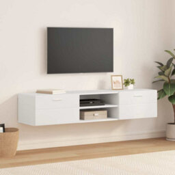 Walplus Tv Cabinet With Drawer White 150 X 39 X 30 Cm Engineered Wood - thumbnail 1