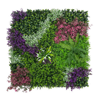 The Chair Cover Company Artificial Plant Flower Wall Panels Realistic Indoor Outdoor Greenery 1M X 1M For Home, Garden, Office Decor