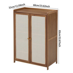 Living And Home Durable Bamboo Shoe Cabinet With Doors For Home Entryway Use - thumbnail 8