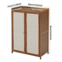 Living And Home Durable Bamboo Shoe Cabinet With Doors For Home Entryway Use - thumbnail 9